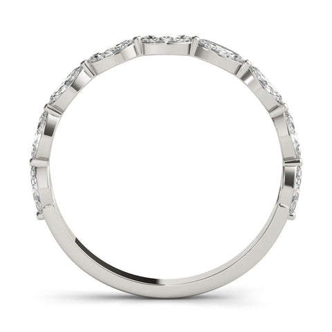 Platinum Marquise Diamond Prong Set Half-Eternity Band