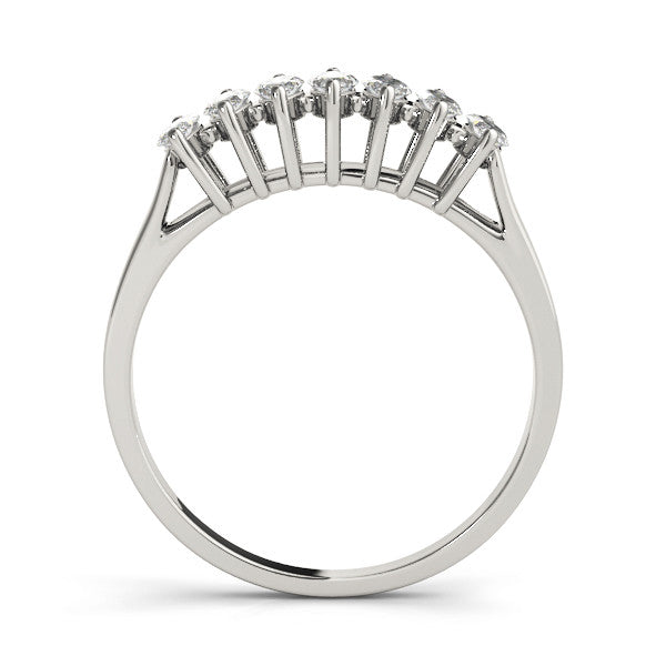 Platinum Marquise Diamond Prong Set White Gold Curved Band 1