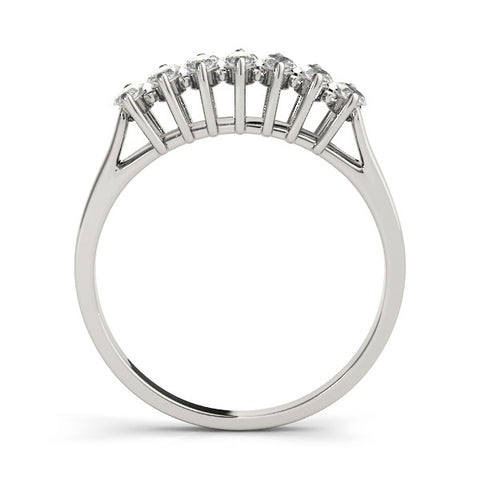 Platinum Marquise Diamond Prong Set White Gold Curved Band 1