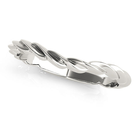 Platinum Marquise Diamond Twist Eternity Band with Bezel Setting