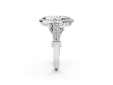 Platinum Marquise Halo Diamond Split Shank Pave Ring_135
