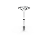 Platinum Marquise Solitaire Diamond Ring with Four-Prong Setting and Tapered Band 3