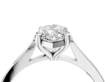 Platinum Marquise Solitaire Diamond Ring with Four-Prong Setting and Tapered Band 5
