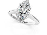 Platinum Marquise Solitaire Diamond Ring with Six-Prong Setting and Classic Band_1823
