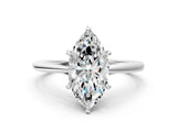 Platinum Marquise Solitaire Engagement Ring with Four-Prong Setting and Classic Band 1