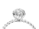 Platinum Marquise Solitaire Twist Band Ring with Four-Prong Setting_16