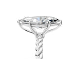 Platinum Marquise Solitaire Twist Band Ring with Four-Prong Setting_17