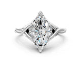 Platinum Marquise Solitaire Twist Band Six-Prong Setting 1