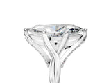Platinum Marquise Solitaire Twist Band Six-Prong Setting