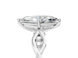 Platinum Marquise Solitaire Twist Band with Leaf Prong Setting