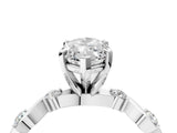Platinum Marquise Solitaire Twisted Band with Prong Setting 4