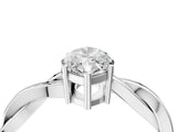 Platinum Marquise Solitaire Twisted Pave Diamond Ring with Four-Prong Setting_4