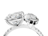 Platinum Marquise and Princess Toi Moi Ring with Prong Setting and Micro Pave Band 4