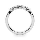 Platinum Marquise and Round Diamond Half Eternity Band with Prong Setting 1