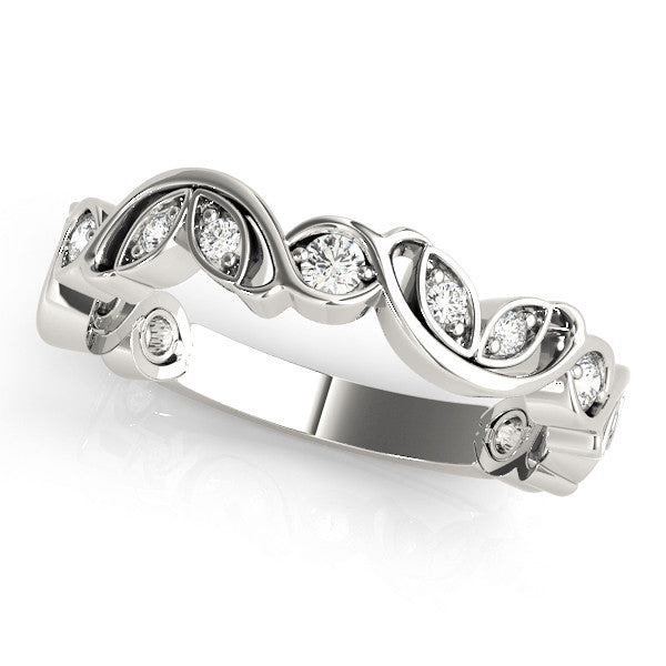 Platinum Marquise and Round Diamond Infinity Eternity Band with Bezel Setting 1