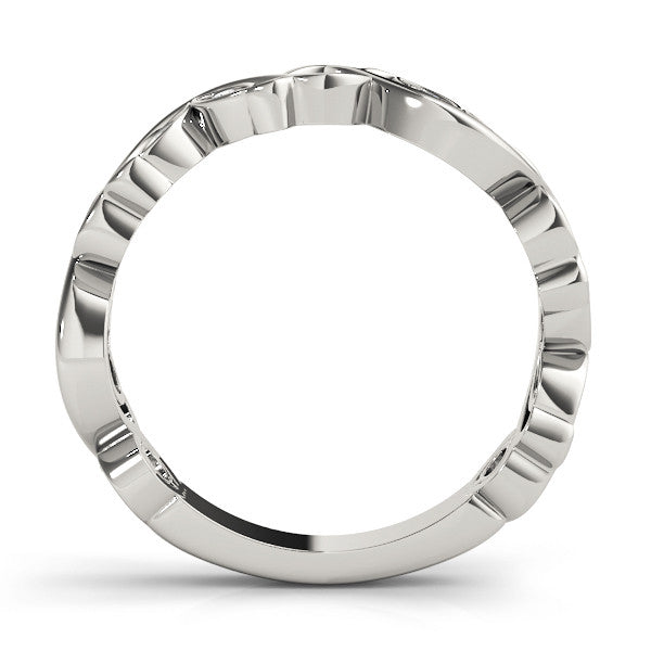 Platinum Marquise and Round Diamond Infinity Eternity Band with Bezel Setting