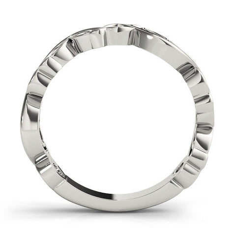 Platinum Marquise and Round Diamond Infinity Eternity Band with Bezel Setting
