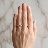 Platinum Marquise and Round Diamond Vine Eternity Band with Prong Setting_134