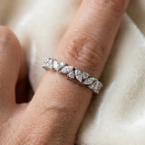 Platinum Marquise and Round Diamond Vine Eternity Band with Prong Setting_137