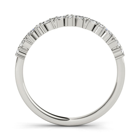 Platinum Marquise and Round Diamond Vine Eternity Band with Prong Setting