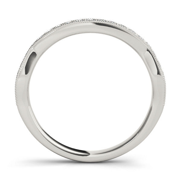 Platinum Milgrain Channel-Set Round Diamond Contour Band 1