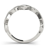 Platinum Milgrain Diamond Marquise and Square Band with Bezel Setting