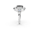 Platinum Milgrain Fancy Black Radiant Cut Diamond Halo Split Shank Ring_38