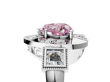 Platinum Milgrain Fancy Pink Heart Cut Diamond Halo Split Shank Ring_59