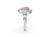 Platinum Milgrain Fancy Pink Oval Cut Diamond Halo Split Shank Ring_38