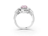 Platinum Milgrain Fancy Pink Pear Cut Diamond Halo Split Shank Ring_9