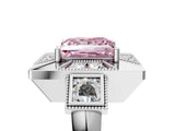 Platinum Milgrain Fancy Pink Princess Cut Diamond Halo Split Shank Ring_11