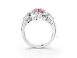 Platinum Milgrain Fancy Pink Round Cut Diamond Halo Split Shank Ring_27