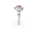 Platinum Milgrain Fancy Pink Round Cut Diamond Halo Split Shank Ring_62