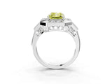 Platinum Milgrain Fancy Yellow Radiant Cut Diamond Halo Split Shank Ring_51