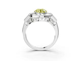 Platinum Milgrain Fancy Yellow Round Cut Diamond Halo Split Shank Ring_51