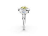 Platinum Milgrain Fancy Yellow Round Cut Diamond Halo Split Shank Ring_9