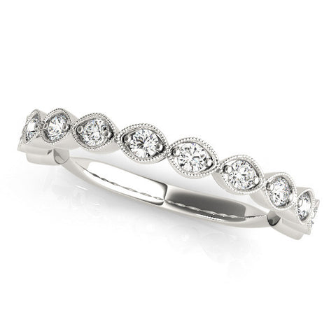 Platinum Milgrain Marquise Diamond Eternity Band with Bezel Setting 1