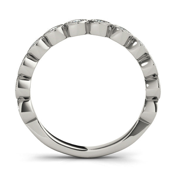 Platinum Milgrain Marquise Diamond Eternity Band with Bezel Setting