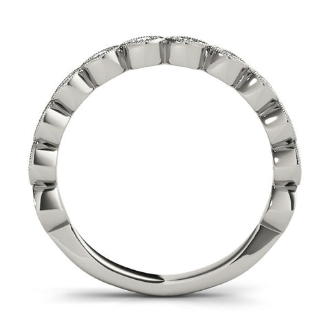 Platinum Milgrain Marquise Diamond Eternity Band with Bezel Setting