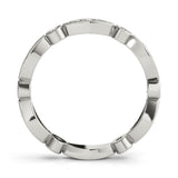 Platinum Milgrain Marquise and Round Diamond Eternity Band with Bezel Setting