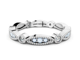 Platinum Milgrain Marquise and Round Diamond Eternity Band with Bezel Setting_15