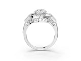 Platinum Milgrain Oval Cut Diamond Halo Split Shank Ring_27