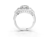 Platinum Milgrain Princess Cut Diamond Halo Split Shank Ring_15
