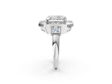Platinum Milgrain Radiant Cut Diamond Halo Split Shank Ring_20