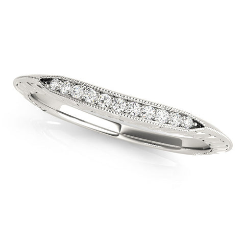Platinum Milgrain Round Diamond Pavé Set Half Eternity Band