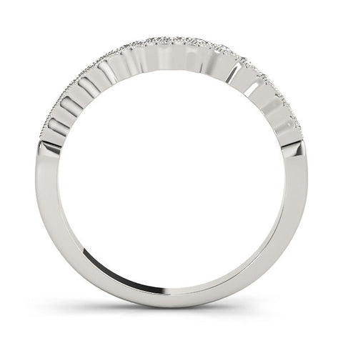 Platinum Milgrain Round Diamond Scalloped Eternity Band 1