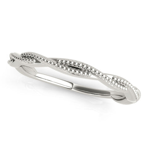 Platinum Milgrain Twist Beaded Band