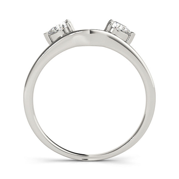 Platinum Open Band Pear Cut Prong Set Diamond Ring 1