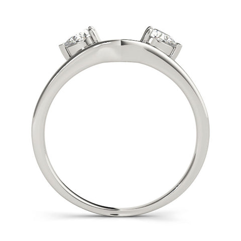 Platinum Open Band Pear Cut Prong Set Diamond Ring 1