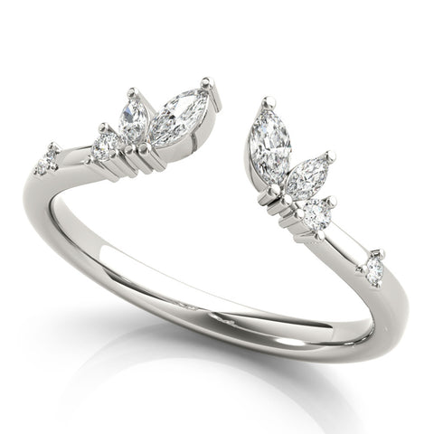 Platinum Open Marquise Cluster Diamond Band with Prong Setting 1